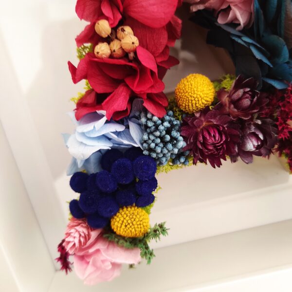 imagen cerca letra flores multicolor