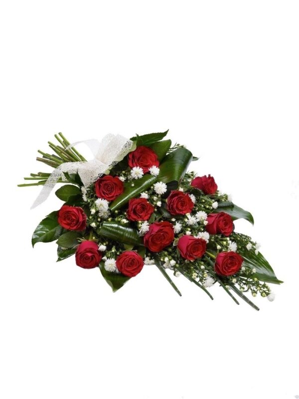 ramo funerario de 12 rosas rojas par tanatorios