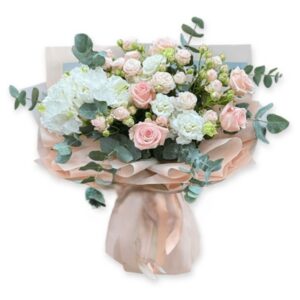 ramo variado de hortencias y rosas para el día de la madre